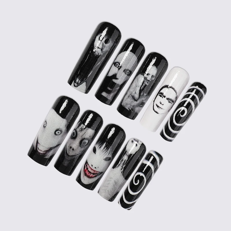 Stylisches Kunstnagelset mit einzigartigen Grafiken Karnz