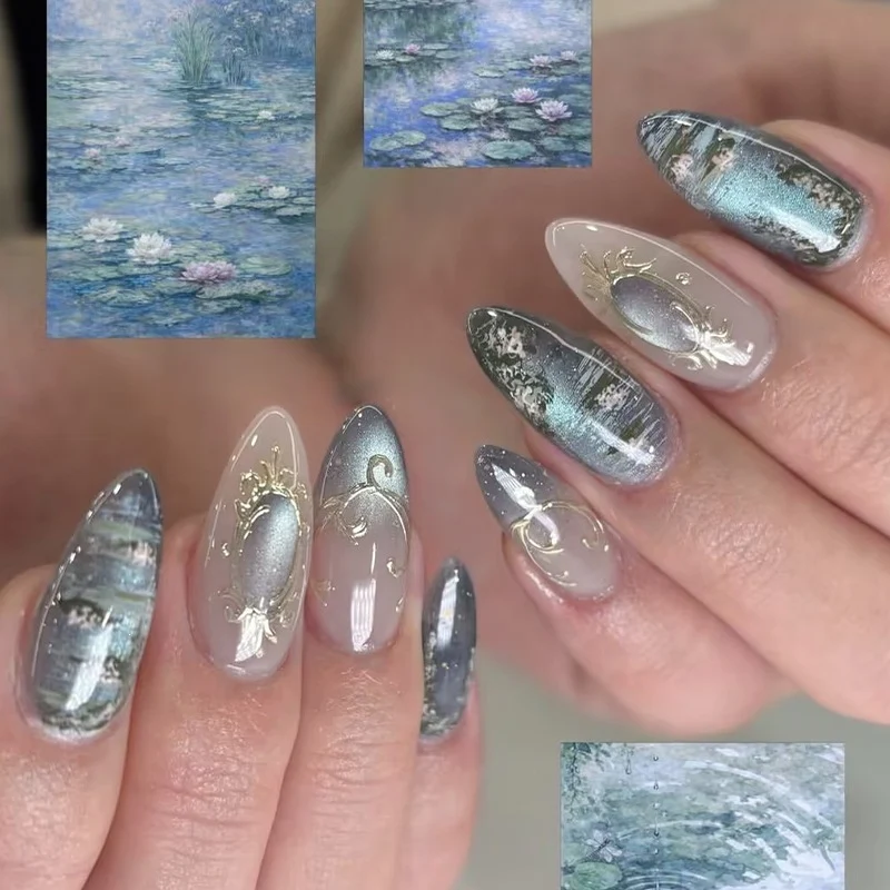 Luxus Kunstnagelset mit eleganten Glitzer- und 3D-Elementen Karnz