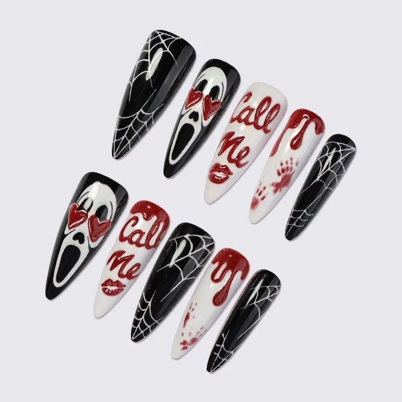 Kunstnagelset mit Halloween-Thema und faszinierenden Designs Karnz