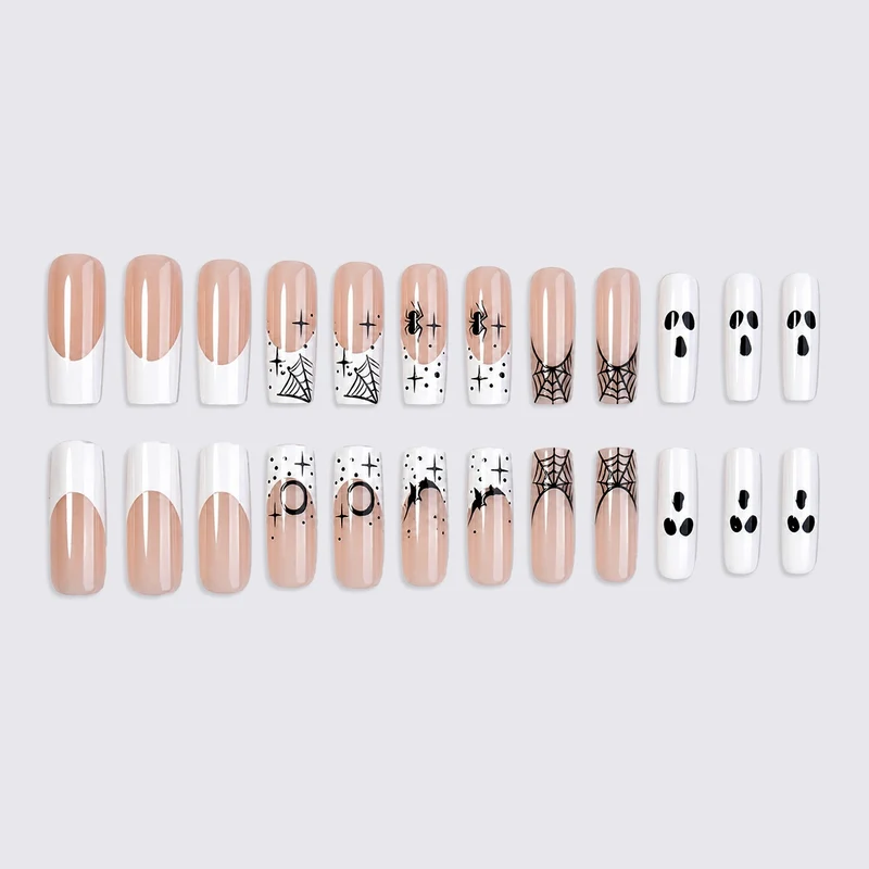 Kunstnagelset mit Halloween-Motiven und kreativen Designs Karnz
