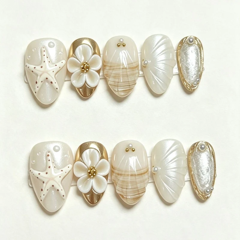 Kunstnagelset mit maritimen Motiven Karnz