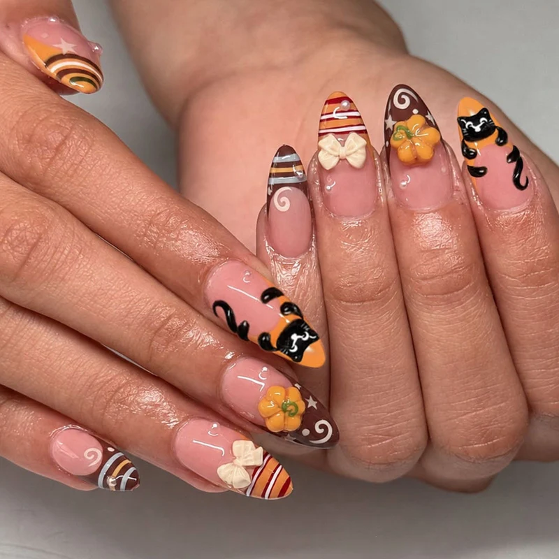 Kunstnagelset mit kreativen Halloween-Motiven Karnz