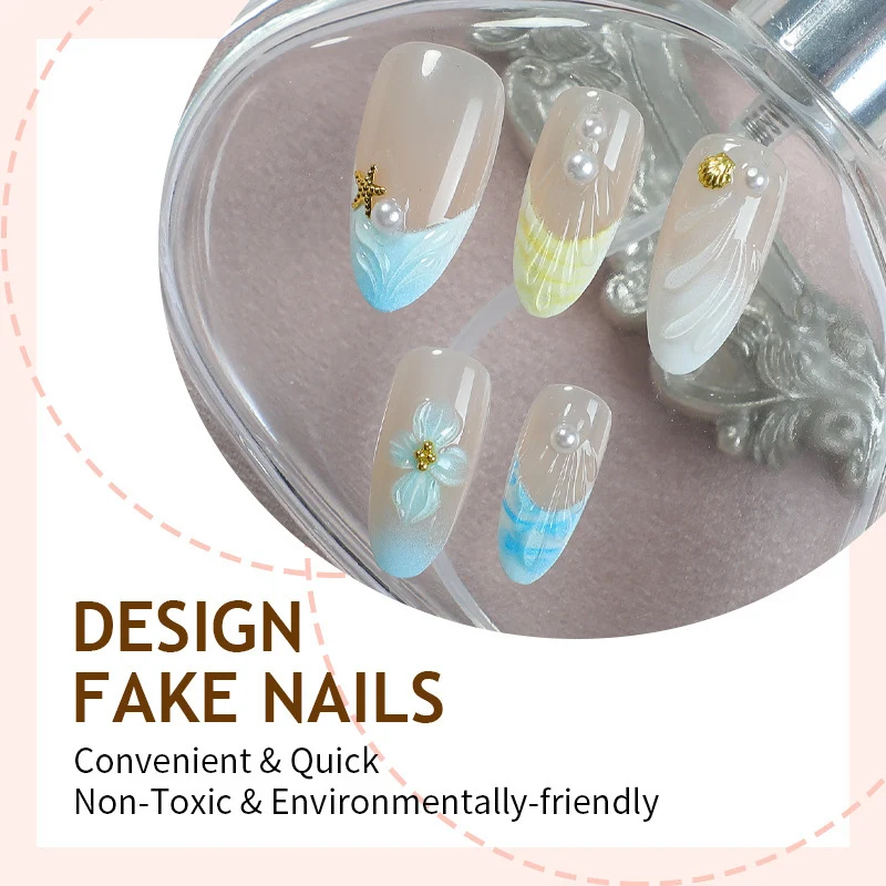 Kunstnagelset mit exquisiten floralem Design und Glitzerakzenten Karnz