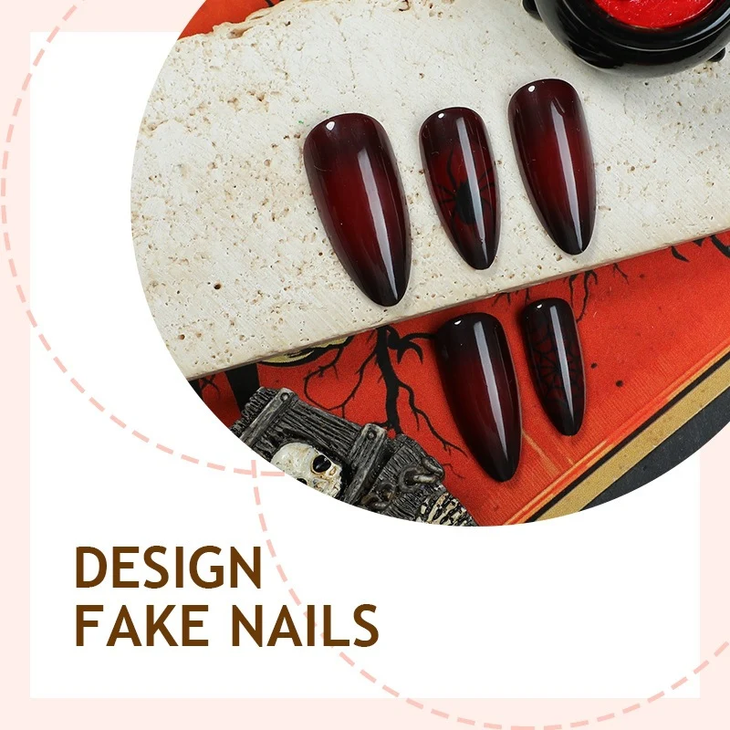 Kunstnagelset mit eleganten und tiefroten Nuancen Karnz