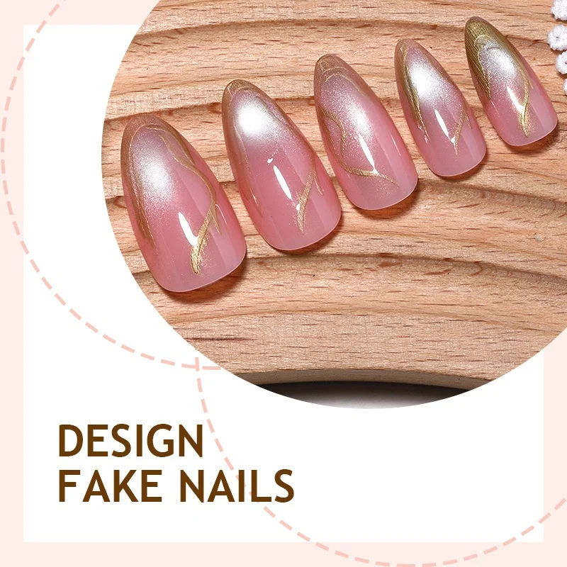 Kunstnagelset mit eleganten metallischen Akzenten Karnz