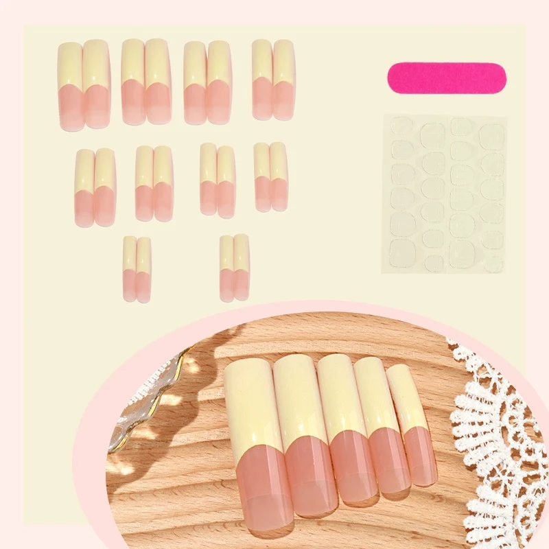 Kunstnagelset mit eleganten französischen Spitzen und hochwertigen Materialien Karnz