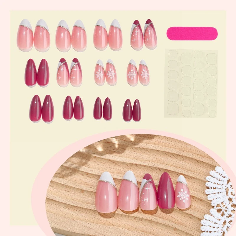 Kunstnagelset mit eleganten Farbverläufen und floralem Design Karnz