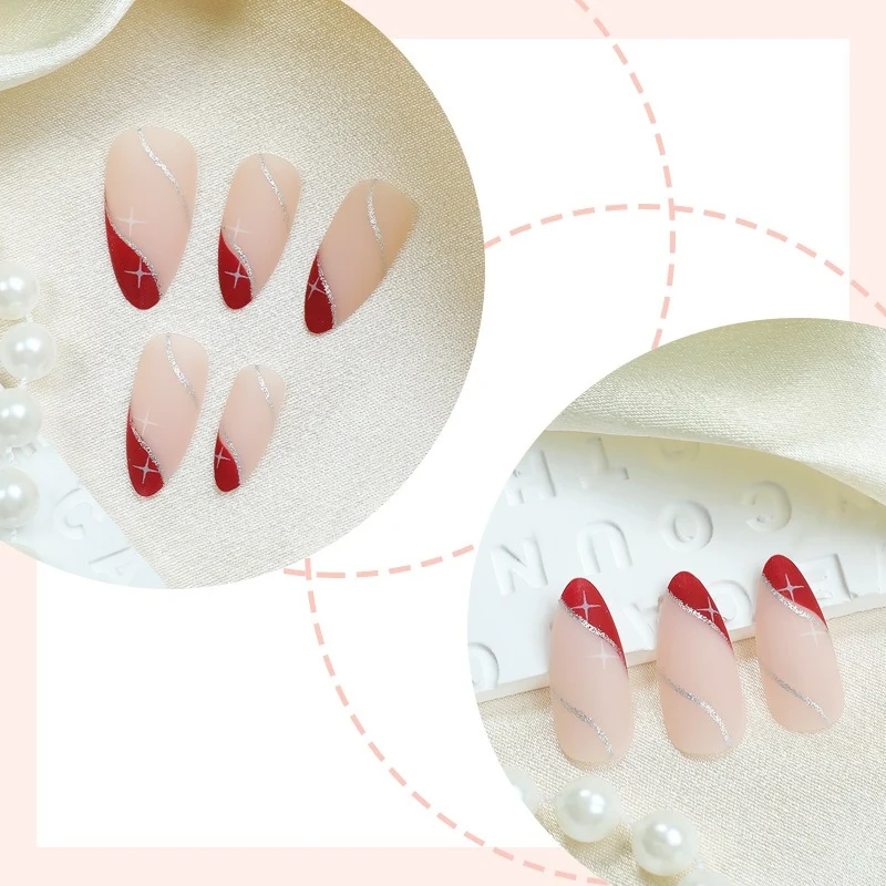 Kunstnagelset mit Eleganten Farbverlauf und Glitzerakzenten Karnz