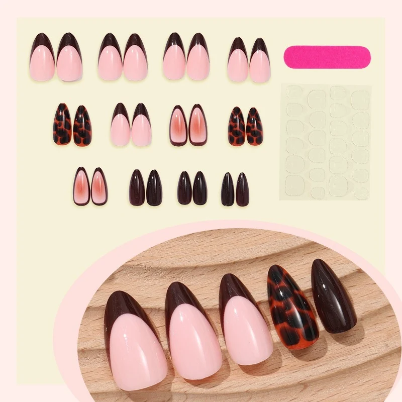 Kunstnagelset mit elegantem Farbverlauf und trendigen Tiermotiven Karnz