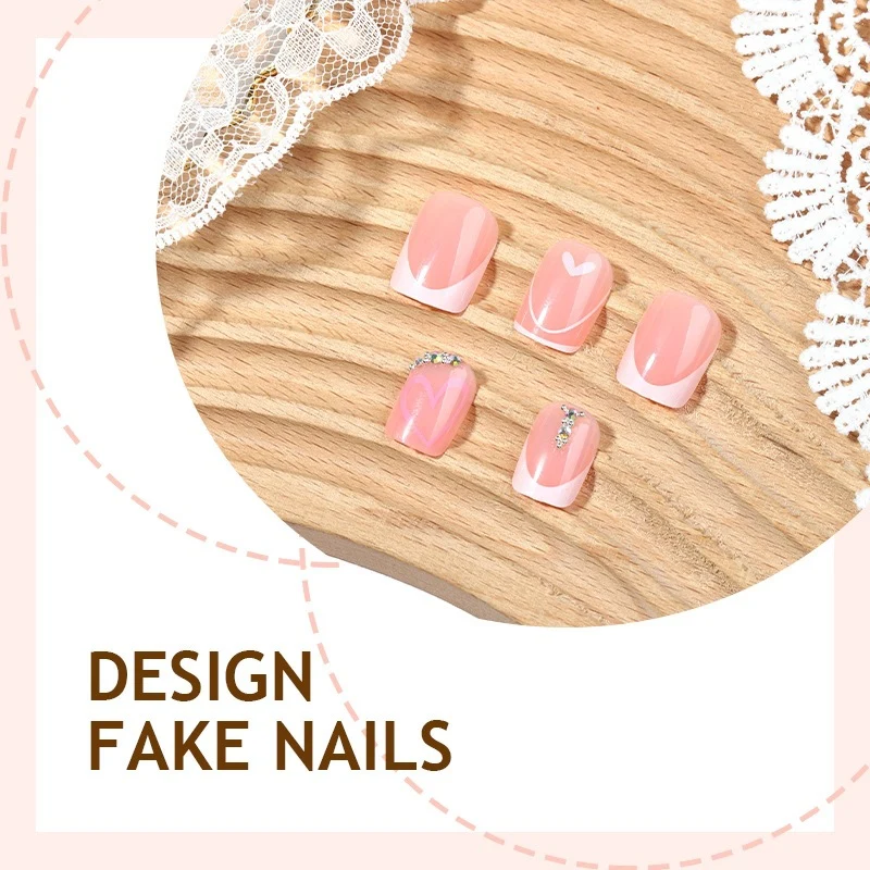 Kunstnagelset mit elegantem Design und funkelnden Akzenten Karnz