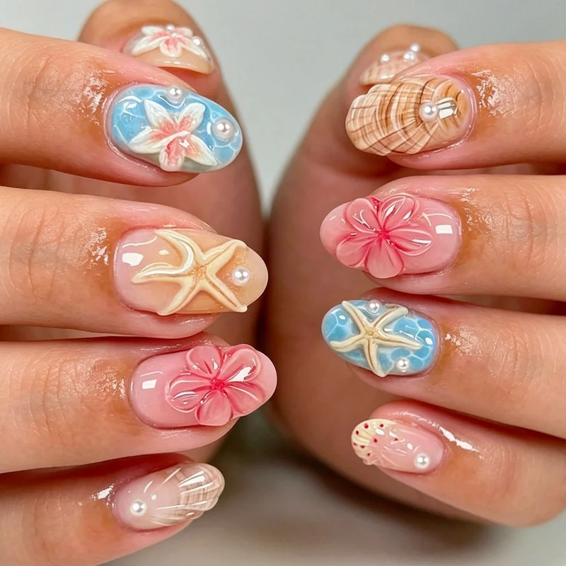 Kunstnägel mit maritimen Motiven Karnz